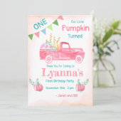 カボチャ誕生日、カボチャパーティー、第1誕生日 サンキューカード (スタンド正面)