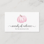 カボチャ語のアドバイスベビーガールシャワー エンクロージャーカード (正面)