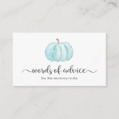 カボチャ語のアドバイス男の赤ちゃんシャワー エンクロージャーカード (正面)