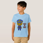 カボチャ警官：面白いハロウィーン Tシャツ (正面フル)