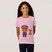 カボチャ警官:面白いハロウィーン Tシャツ (正面フル)