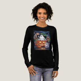 カボチャ販売 & カフェインの幽霊 & 猫 トライブレンドTシャツ
