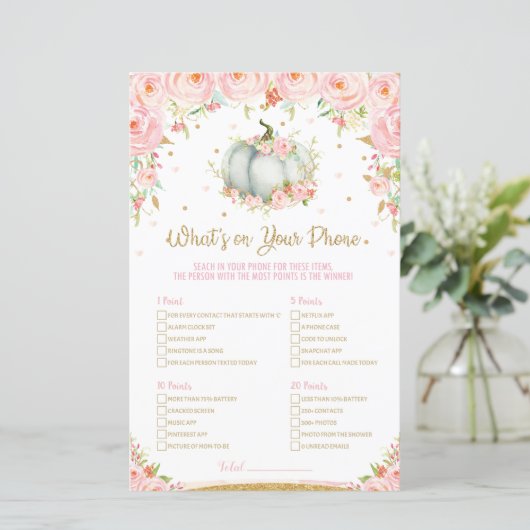 カボチャ赤ちゃんシャワーあなたの電話ゲームの何 (スタンド正面)