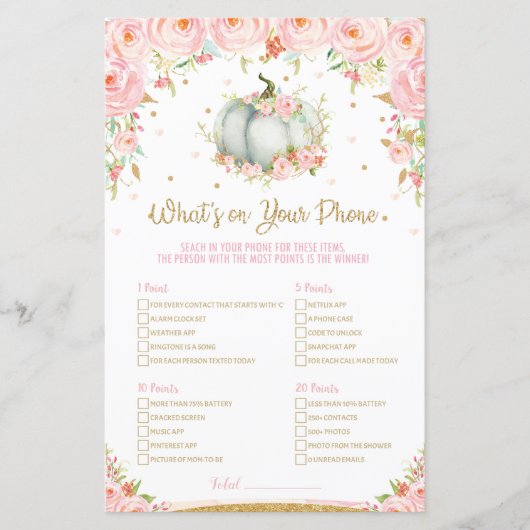 カボチャ赤ちゃんシャワーあなたの電話ゲームの何 (正面)