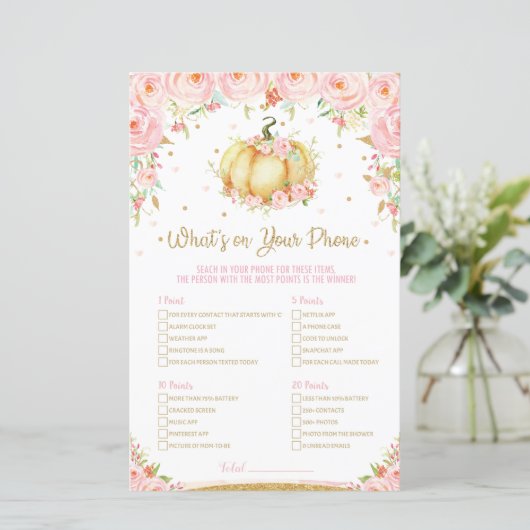 カボチャ赤ちゃんシャワーあなたの電話ゲームの何 (スタンド正面)