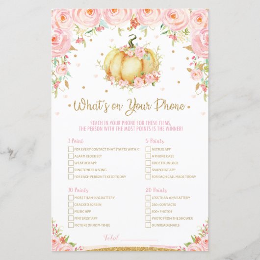 カボチャ赤ちゃんシャワーあなたの電話ゲームの何 (正面)