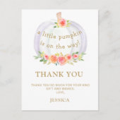 カボチャ赤ちゃんシャワーありがとうはがき インビテーションポストカード (正面)