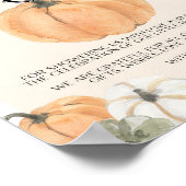 カボチャ赤ちゃんシャワーありがとうサイン ポスター (角)