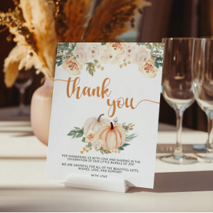 カボチャ赤ちゃんシャワーありがとうサイン ポスター