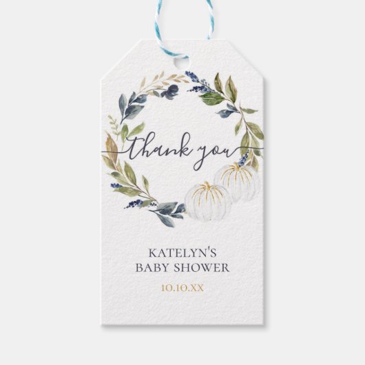 カボチャ赤ちゃんシャワーありがとうラベル ギフトタグ (正面)