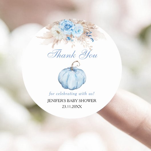 カボチャ赤ちゃんシャワーありがとう ラウンドシール