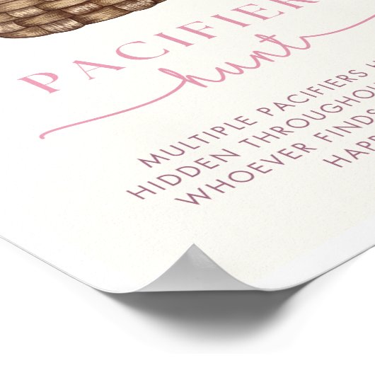 カボチャ赤ちゃんシャワーおしゃぶり狩りゲームサイン ポスター (角)