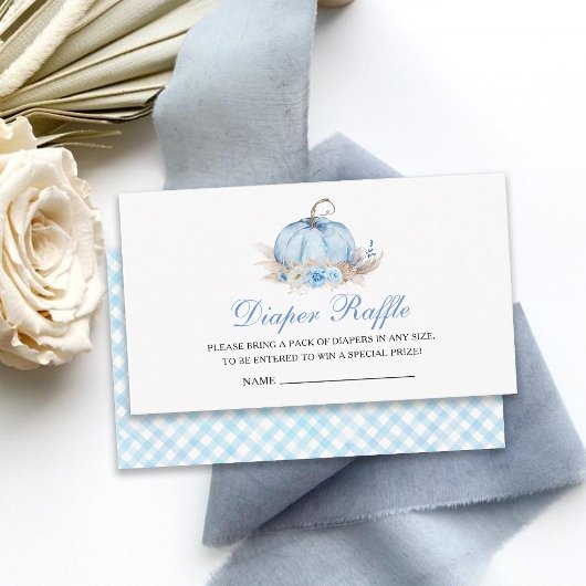 カボチャ赤ちゃんシャワーおむつラッフルインサートカード エンクロージャーカード