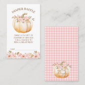 カボチャ赤ちゃんシャワーおむつラッフルチケットインサート 名刺 (正面/裏面)