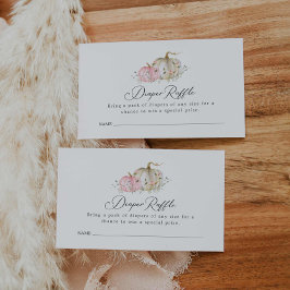 カボチャ赤ちゃんシャワーおむつラッフルチケット エンクロージャーカード