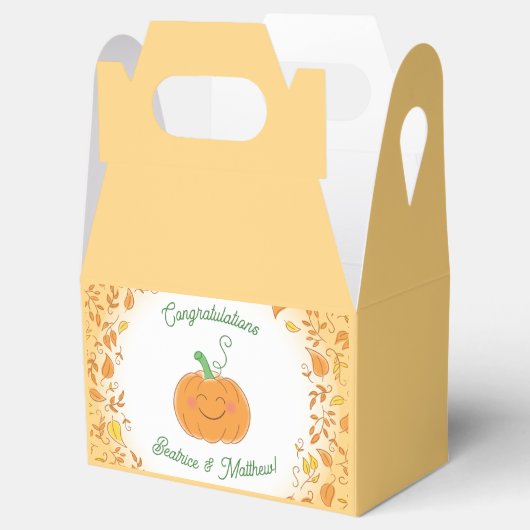 カボチャ赤ちゃんシャワーかわいい秋ありがとう フェイバーボックス (オープン)