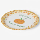 カボチャ赤ちゃんシャワーかわいい秋 ペーパープレート (アングル)