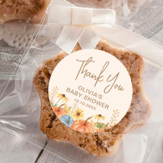 カボチャ赤ちゃんシャワーのお願い ラウンドシール
