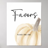 カボチャ赤ちゃんシャワーの好意サイン ポスター (正面)