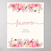 カボチャ赤ちゃんシャワーの好意サイン ポスター (正面)