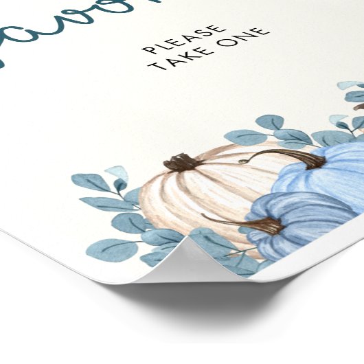 カボチャ赤ちゃんシャワーの好意サイン ポスター (角)