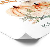 カボチャ赤ちゃんシャワーの好意サイン ポスター (角)