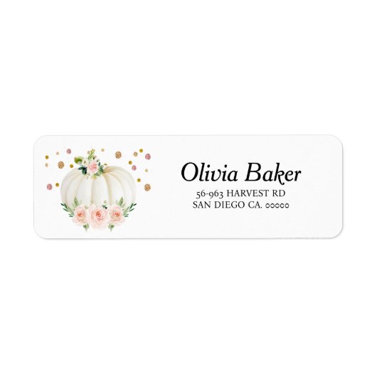 カボチャ赤ちゃんシャワーアドレス ラベル (正面)