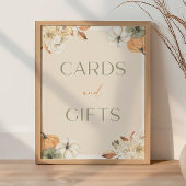 カボチャ赤ちゃんシャワーカードとギフトサイン ポスター