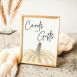 カボチャ赤ちゃんシャワーカードとギフトサイン ポスター