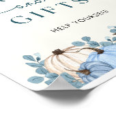 カボチャ赤ちゃんシャワーカード&ギフトサイン ポスター (角)