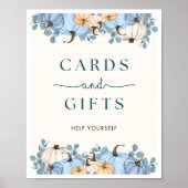 カボチャ赤ちゃんシャワーカード&ギフトサイン ポスター (正面)