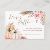 カボチャ赤ちゃんシャワーガールカボチャおむつラッフル エンクロージャーカード (正面)