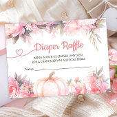 カボチャ赤ちゃんシャワーガールピンク秋おむつラッフル エンクロージャーカード