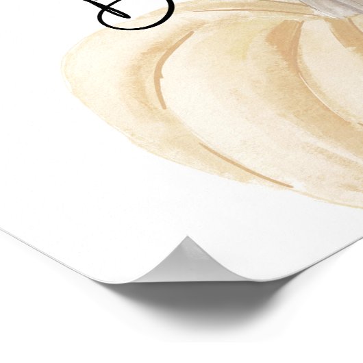 カボチャ赤ちゃんシャワーゲストブックサイン ポスター (角)