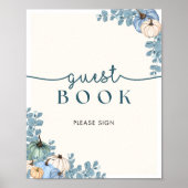 カボチャ赤ちゃんシャワーゲストブックサイン ポスター (正面)