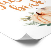 カボチャ赤ちゃんシャワーゲストブックサイン ポスター (角)