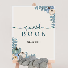 カボチャ赤ちゃんシャワーゲストブックサイン ポスター