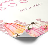 カボチャ赤ちゃんシャワーゲストブックサイン ポスター (角)