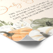 カボチャ赤ちゃんシャワーゲームサイン ポスター (角)