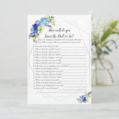 カボチャ赤ちゃんシャワーゲーム知っているパパ最高の |青 招待状 (スタンド正面)