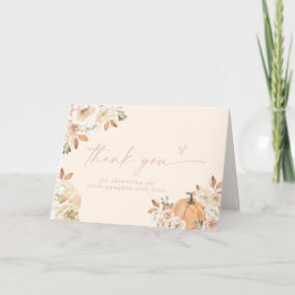 カボチャ赤ちゃんシャワーサンキューカードボホ秋ベビー サンキューカード