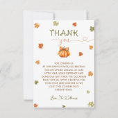 カボチャ赤ちゃんシャワーニュートラルかわいいサンキュー サンキューカード (正面)