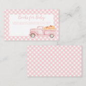 カボチャ赤ちゃんシャワーピンクのプライド本ベビー エンクロージャーカード (正面/裏面)