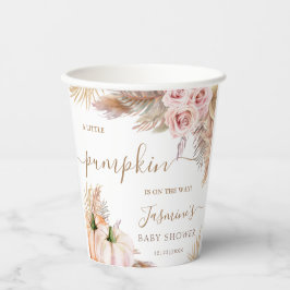 カボチャ赤ちゃんシャワーピンクガールフローラカボチャ 紙コップ