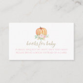 カボチャ赤ちゃんシャワーピンクフローラブックスベビー エンクロージャーカード (正面)