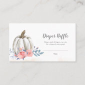 カボチャ赤ちゃんシャワーフローラおむつラッフルカード 名刺 (正面)