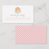 カボチャ赤ちゃんシャワーフローラベビーenのためのプレイドブック エンクロージャーカード (正面/裏面)