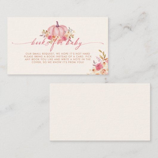 カボチャ赤ちゃんシャワーブックリクエストエンクロージャカード エンクロージャーカード (正面/裏面)