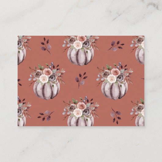 カボチャ赤ちゃんシャワーブックリクエストエンクロージャカード エンクロージャーカード (裏面)