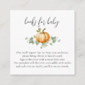 カボチャ赤ちゃんシャワーブックリクエストカードの挿入 エンクロージャーカード (正面)